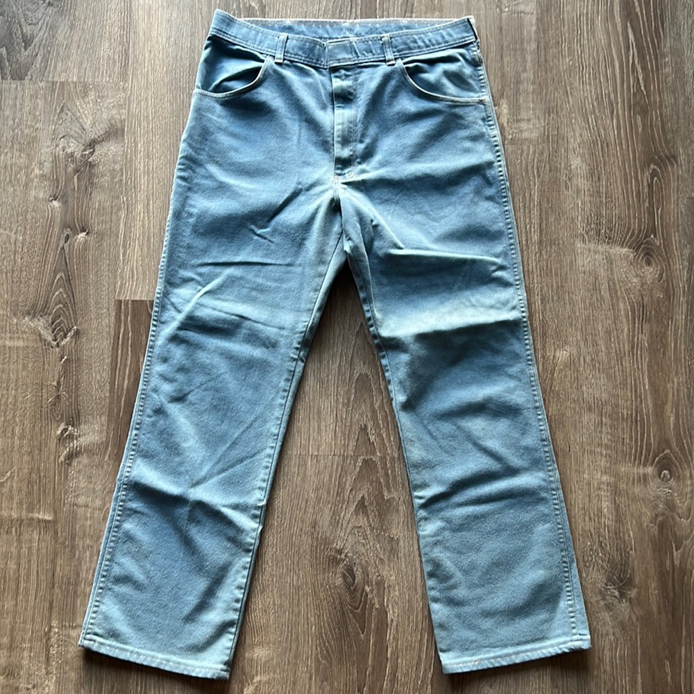 Vintage Wrangler Soft Blue Cotton Jean Pants Size 36x30